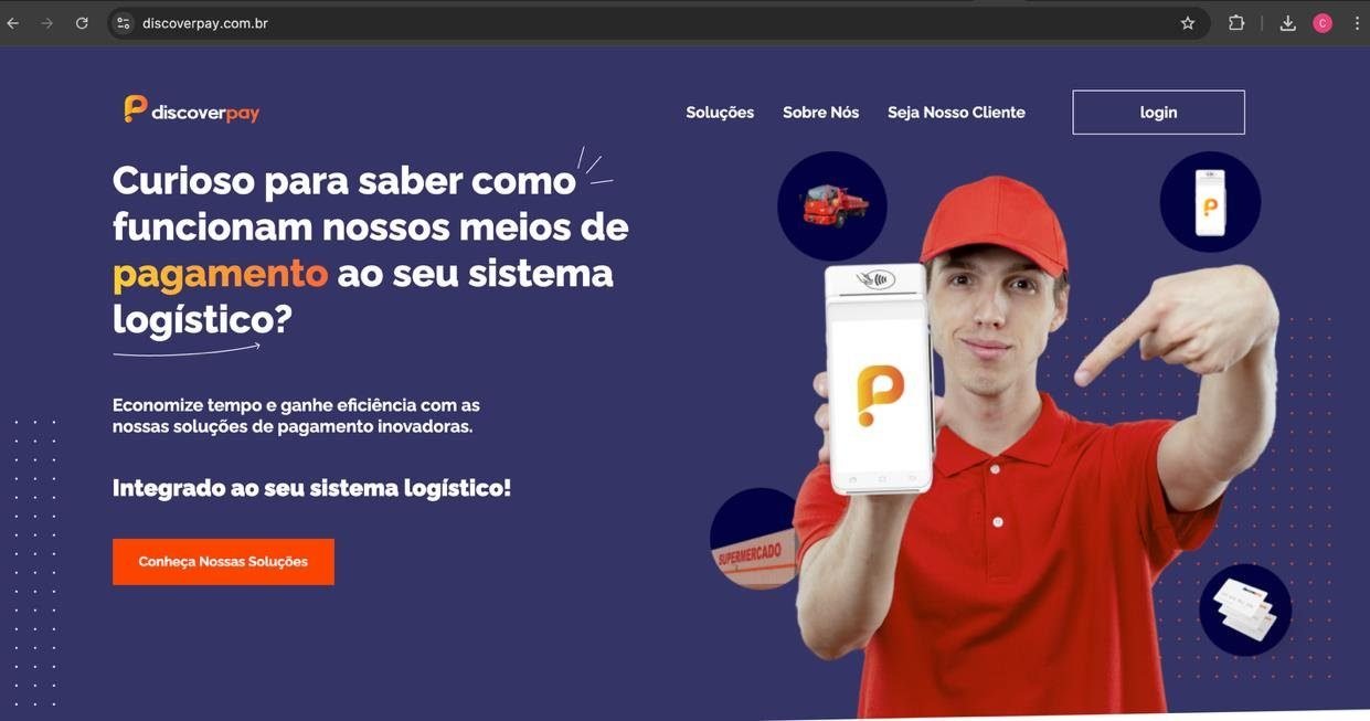 Site discoverpay.com.br: Curioso para saber como funcionam nossos meios de pagamento ao seu sistema logístico?